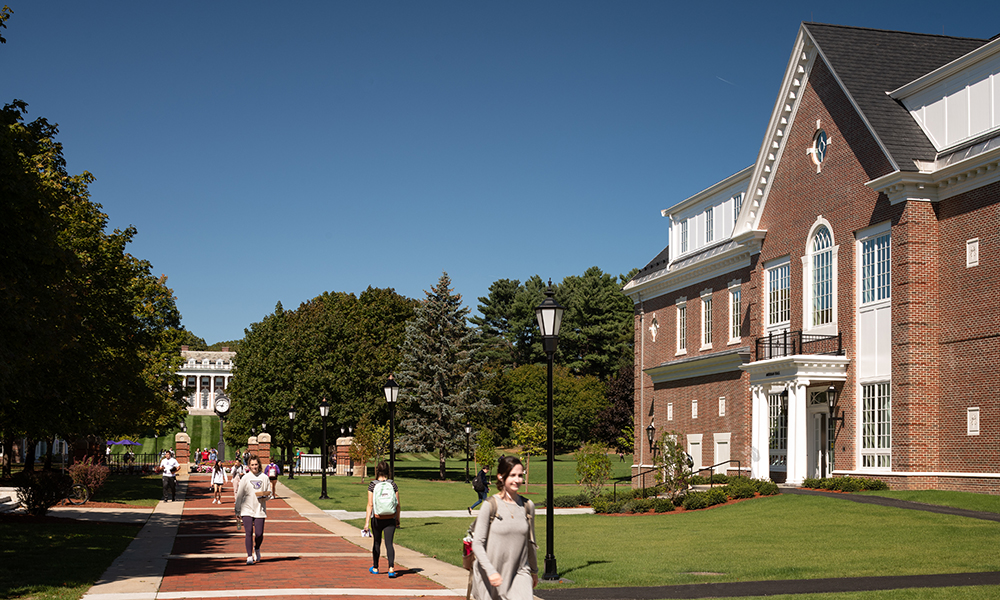<p>Stonehill’s main quad is now a dynamic hub of academic, intellectual, and social activity.</p>
