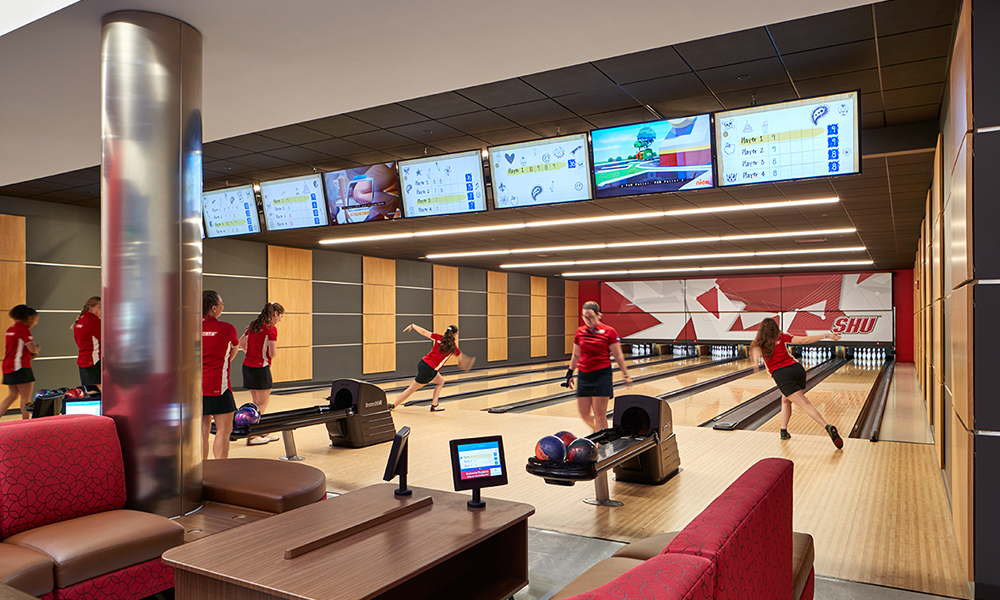 <p>5,000 sq ft bowling center featurs LED widescreen monitors and six lanes for team practices, open recreation, special events & leagues.</p>
