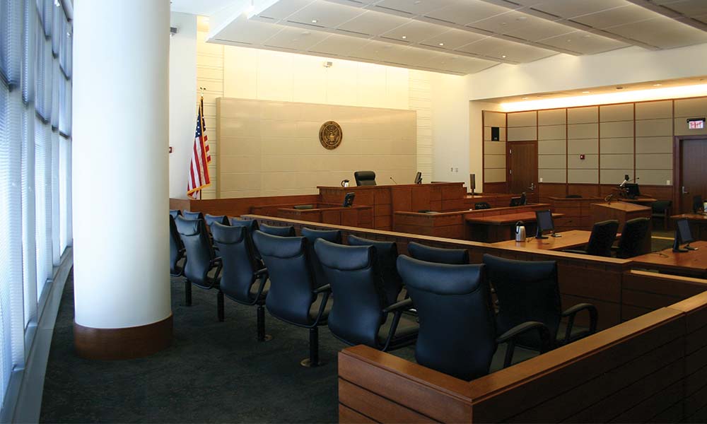 <p>Occupying an entire block to the west of Hemming Plaza, the 490,000-square-foot facility features 17 courtrooms.</p>
