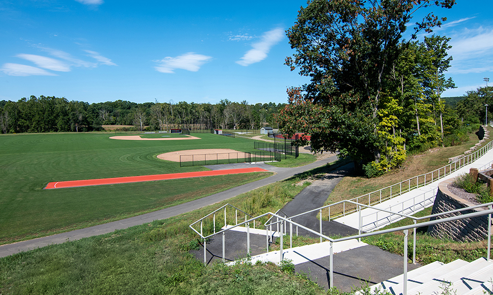 <p>Natural athletic fields were renovated in place and will receive a new irrigation system, and a new multipurpose artificial turf field will be installed at the existing track.</p>
