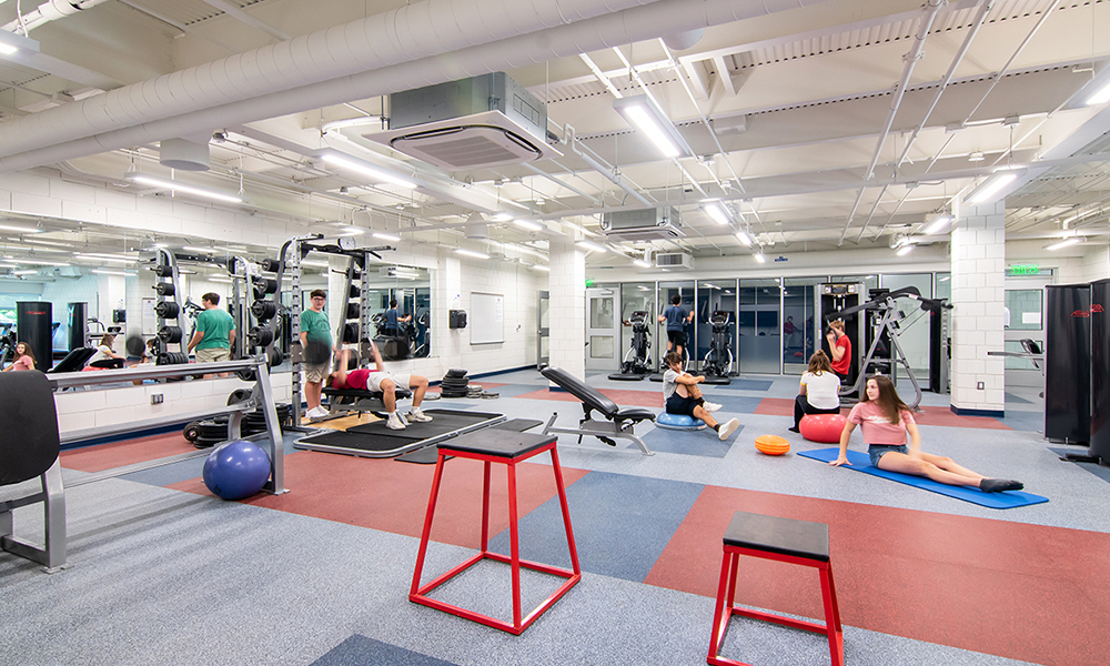 <p>A new fitness center was part of the comprehensive renovation to gymnasium, locker rooms and athletic spaces. </p>
