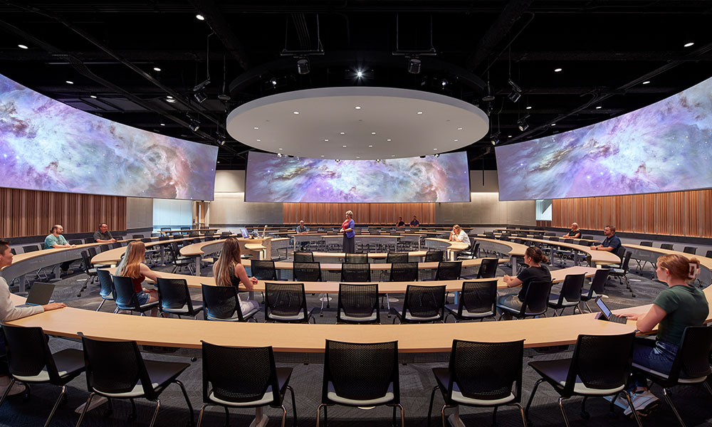 <p>The university has a new highly advance theater in the round to case-based classrooms to high technology team-based classrooms. </p>
