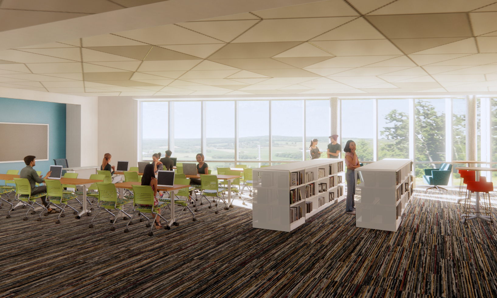 <p>The interior spaces will foster hands-on learning, creating, and discovering to pave the way for a prepared workforce or students of higher education.</p>
