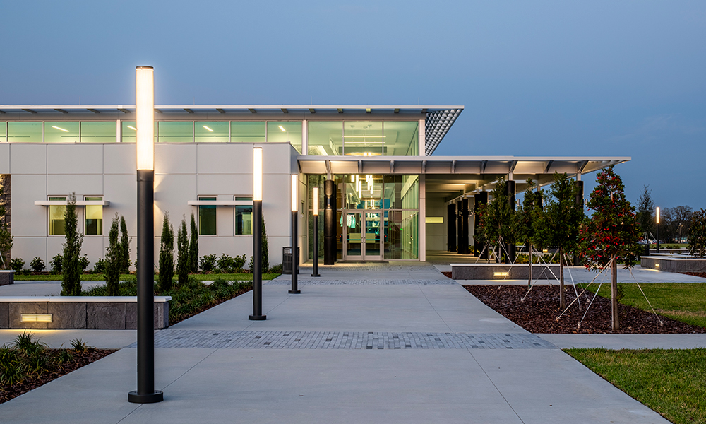 <p>The exterior aesthetic combines elements of the client’s existing architectural vernacular from other sites with modern systems, elevating the County’s physical presence and reflecting the forward-thinking vision of the local leadership.</p>
