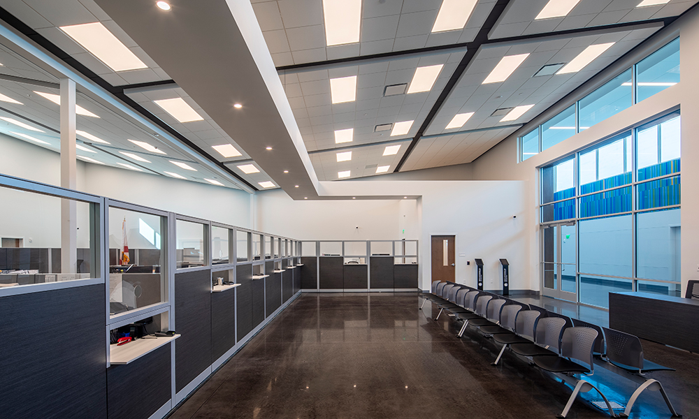 <p>The design exemplifies the integration of well-being, with abundant natural light streaming through expansive exterior views and a continuous clerestory, creating bright, uplifting interior spaces that enhance comfort, productivity, and overall occupant experience.</p>
